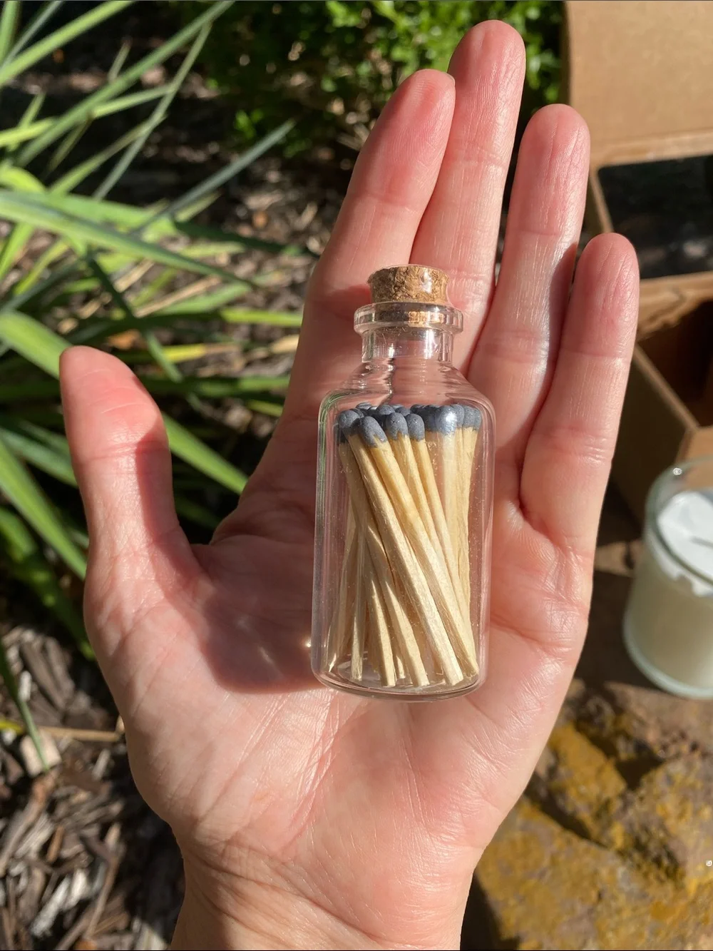 Lemon Verbena Candle with Matches in a gift box